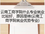 云南工商学院什么专业就业比较好，原因是啥(云南工商学院就业优势专业)