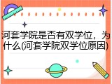 河套学院是否有双学位，为什么(河套学院双学位原因)