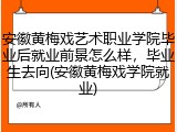 安徽黄梅戏艺术职业学院毕业后就业前景怎么样，毕业生去向(安徽黄梅戏学院就业)