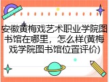 安徽黄梅戏艺术职业学院图书馆在哪里，怎么样(黄梅戏学院图书馆位置评价)