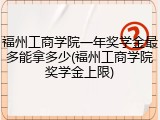 福州工商学院一年奖学金最多能拿多少(福州工商学院奖学金上限)
