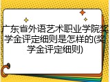 广东省外语艺术职业学院奖学金评定细则是怎样的(奖学金评定细则)