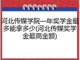 河北传媒学院一年奖学金最多能拿多少(河北传媒奖学金最高金额)