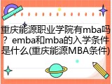 重庆能源职业学院有mba吗？emba和mba的入学条件是什么(重庆能源MBA条件)