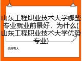 山东工程职业技术大学哪些专业就业前景好，为什么(山东工程职业技术大学优势专业)