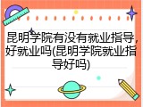 昆明学院有没有就业指导，好就业吗(昆明学院就业指导好吗)