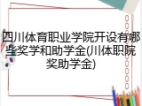 四川体育职业学院开设有哪些奖学和助学金(川体职院奖助学金)