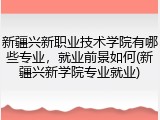新疆兴新职业技术学院有哪些专业，就业前景如何(新疆兴新学院专业就业)