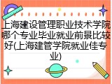 上海建设管理职业技术学院哪个专业毕业就业前景比较好(上海建管学院就业佳专业)