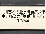 四川艺术职业学院有多少学生，师资力量如何(川艺师生规模)