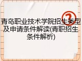 青岛职业技术学院招生类型及申请条件解读(青职招生条件解析)