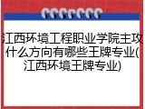 江西环境工程职业学院主攻什么方向有哪些王牌专业(江西环境王牌专业)