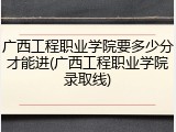 广西工程职业学院要多少分才能进(广西工程职业学院录取线)