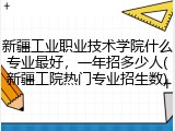 新疆工业职业技术学院什么专业最好，一年招多少人(新疆工院热门专业招生数)