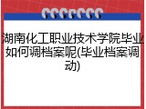 湖南化工职业技术学院毕业如何调档案呢(毕业档案调动)