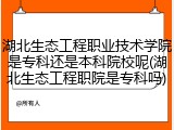 湖北生态工程职业技术学院是专科还是本科院校呢(湖北生态工程职院是专科吗)