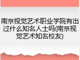 南京视觉艺术职业学院有出过什么知名人士吗(南京视觉艺术知名校友)