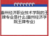 惠州经济职业技术学院的王牌专业是什么(惠州经济学院王牌专业)