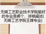 无锡工艺职业技术学院最好的专业是哪个，详细阐述(无锡工艺学院王牌专业)