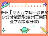 贵州工商职业学院一般要多少分才能录取(贵州工商职业学院录取分数)