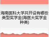 海南医科大学共开设有哪些类型奖学金(海医大奖学金种类)