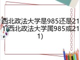 西北政法大学是985还是211(西北政法大学属985或211)