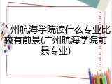 广州航海学院读什么专业比较有前景(广州航海学院前景专业)