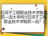 石河子工程职业技术学院是双一流大学吗?(石河子工程职业技术学院双一流？)