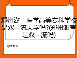郑州澍青医学高等专科学校是双一流大学吗?(郑州澍青是双一流吗)