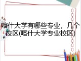 喀什大学有哪些专业，几个校区(喀什大学专业校区)