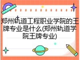 郑州轨道工程职业学院的王牌专业是什么(郑州轨道学院王牌专业)