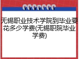 无锡职业技术学院到毕业要花多少学费(无锡职院毕业学费)