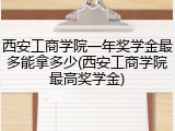 西安工商学院一年奖学金最多能拿多少(西安工商学院最高奖学金)
