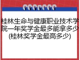 桂林生命与健康职业技术学院一年奖学金最多能拿多少(桂林奖学金最高多少)