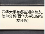 西华大学有哪些知名校友，简单分析(西华大学知名校友分析)