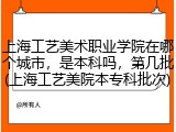 上海工艺美术职业学院在哪个城市，是本科吗，第几批(上海工艺美院本专科批次)