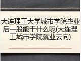 大连理工大学城市学院毕业后一般能干什么呢(大连理工城市学院就业去向)