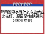 陕西警察学院什么专业就业比较好，原因是啥(陕警院好就业专业)
