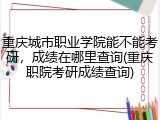重庆城市职业学院能不能考研，成绩在哪里查询(重庆职院考研成绩查询)