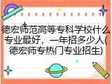 德宏师范高等专科学校什么专业最好，一年招多少人(德宏师专热门专业招生)