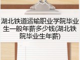 湖北铁道运输职业学院毕业生一般年薪多少钱(湖北铁院毕业生年薪)