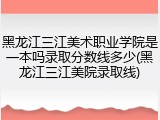 黑龙江三江美术职业学院是一本吗录取分数线多少(黑龙江三江美院录取线)