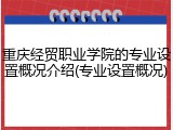 重庆经贸职业学院的专业设置概况介绍(专业设置概况)