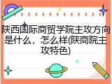 陕西国际商贸学院主攻方向是什么，怎么样(陕商院主攻特色)