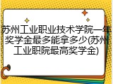 苏州工业职业技术学院一年奖学金最多能拿多少(苏州工业职院最高奖学金)