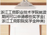 浙江工商职业技术学院就读期间可以申请哪些奖学金(浙江工商职院奖学金种类)
