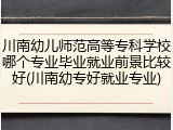 川南幼儿师范高等专科学校哪个专业毕业就业前景比较好(川南幼专好就业专业)
