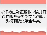 浙江横店影视职业学院共开设有哪些类型奖学金(横店影视职院奖学金种类)