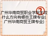 广州华南商贸职业学院主攻什么方向有哪些王牌专业(广州华南商贸王牌专业)