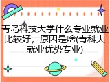 青岛科技大学什么专业就业比较好，原因是啥(青科大就业优势专业)